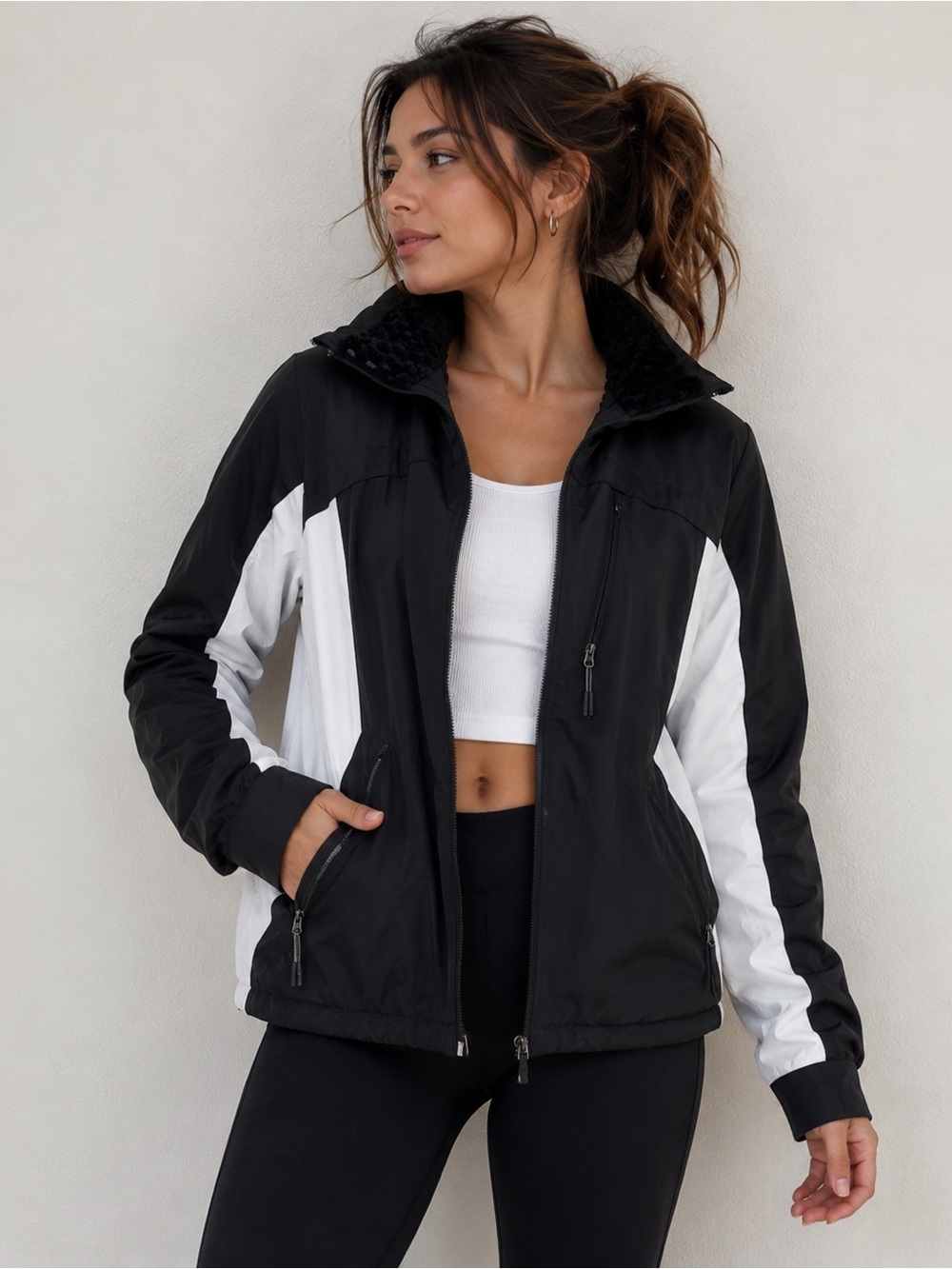 Zeroxposur Black White Ski Jacket Women’s M Cozy Coat